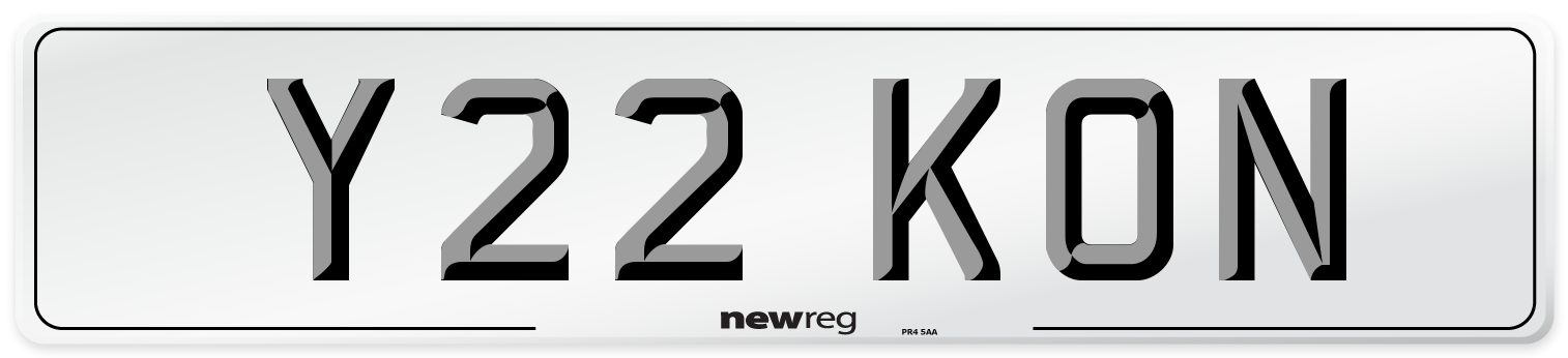 Y22 KON Number Plate from New Reg